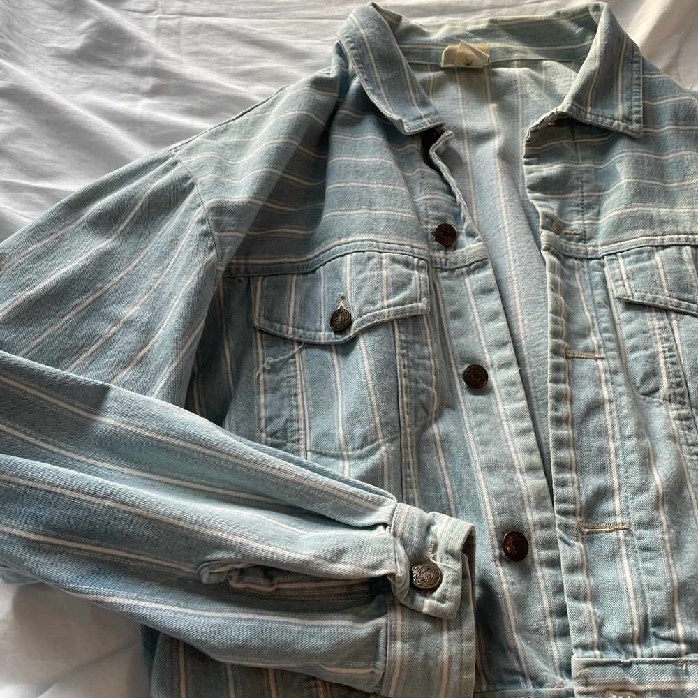 True vintage striped jean jacket VIVALDI